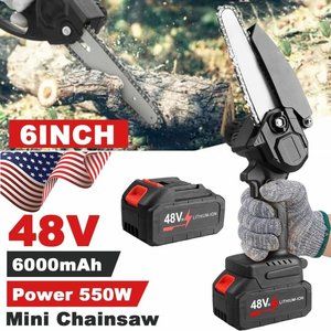 Mini Handheld Electric Chainsaw Cordless Chain Saw 48V 550W Battery Power Tools